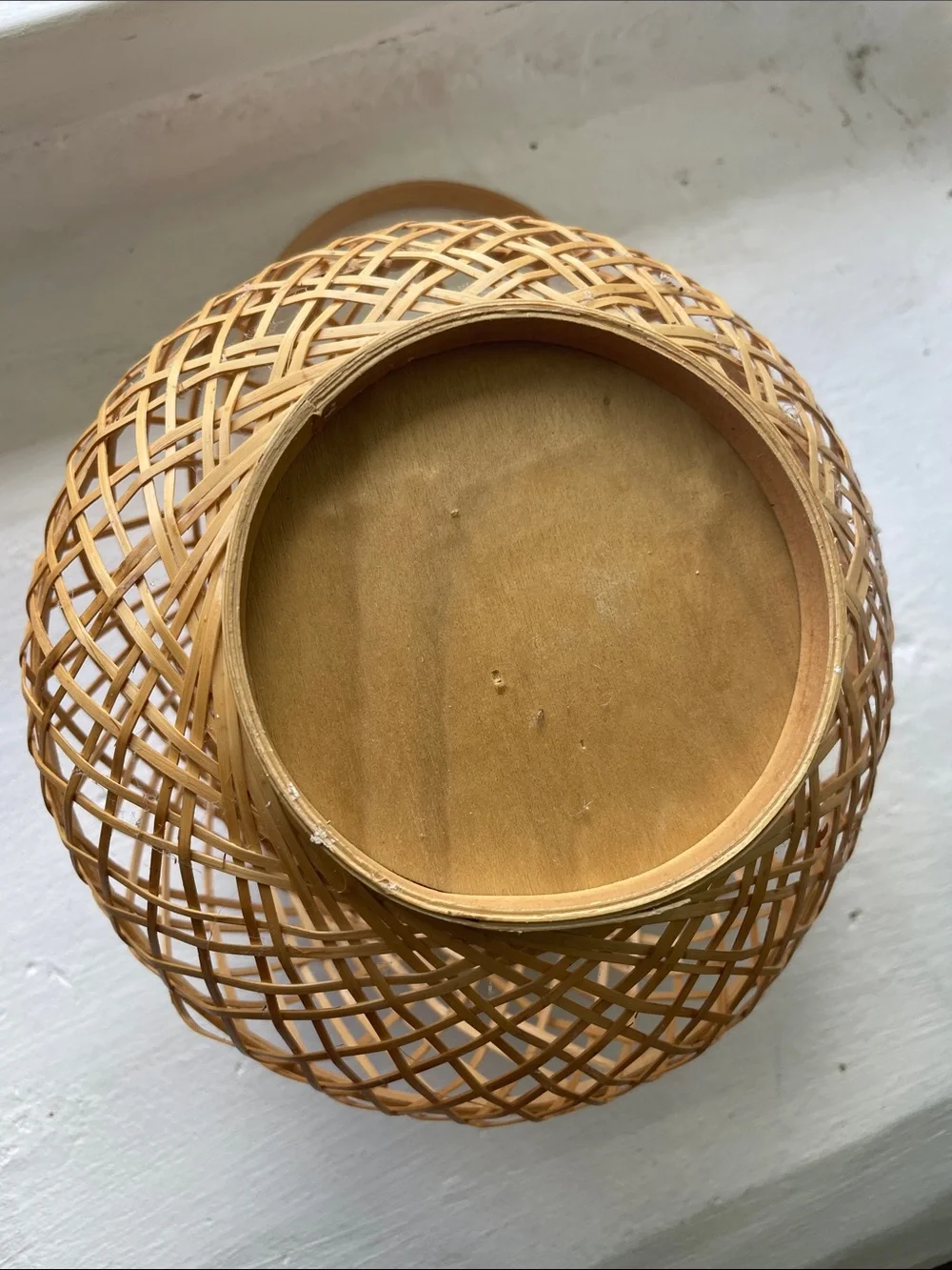 Hand Crafted Woven Bamboo Lantern Basket - Natural